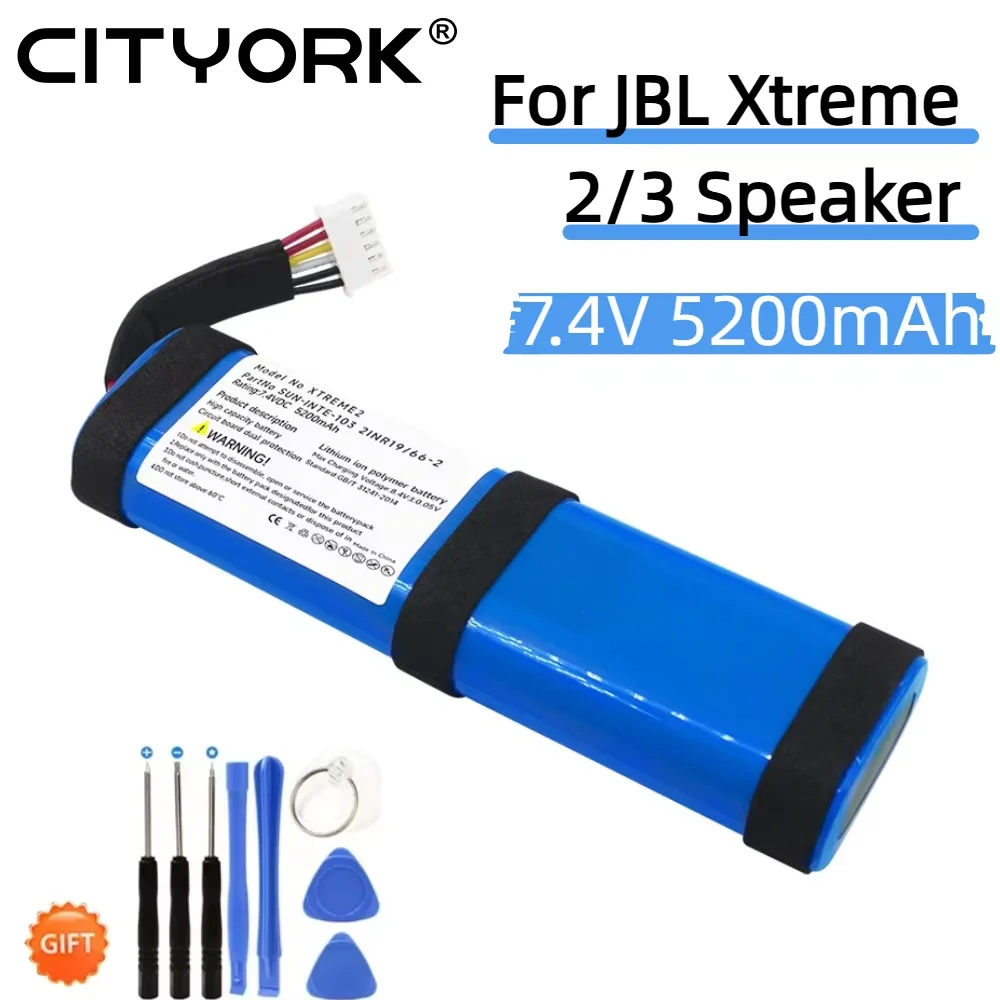 Per JBL Xtreme 2 Xtreme 3 Xtreme2 Xtreme3 Batteria di ricambio 7.4V 5200mAh Altoparlante Bluetooth Batterie Accumulatore 6 fili Spina