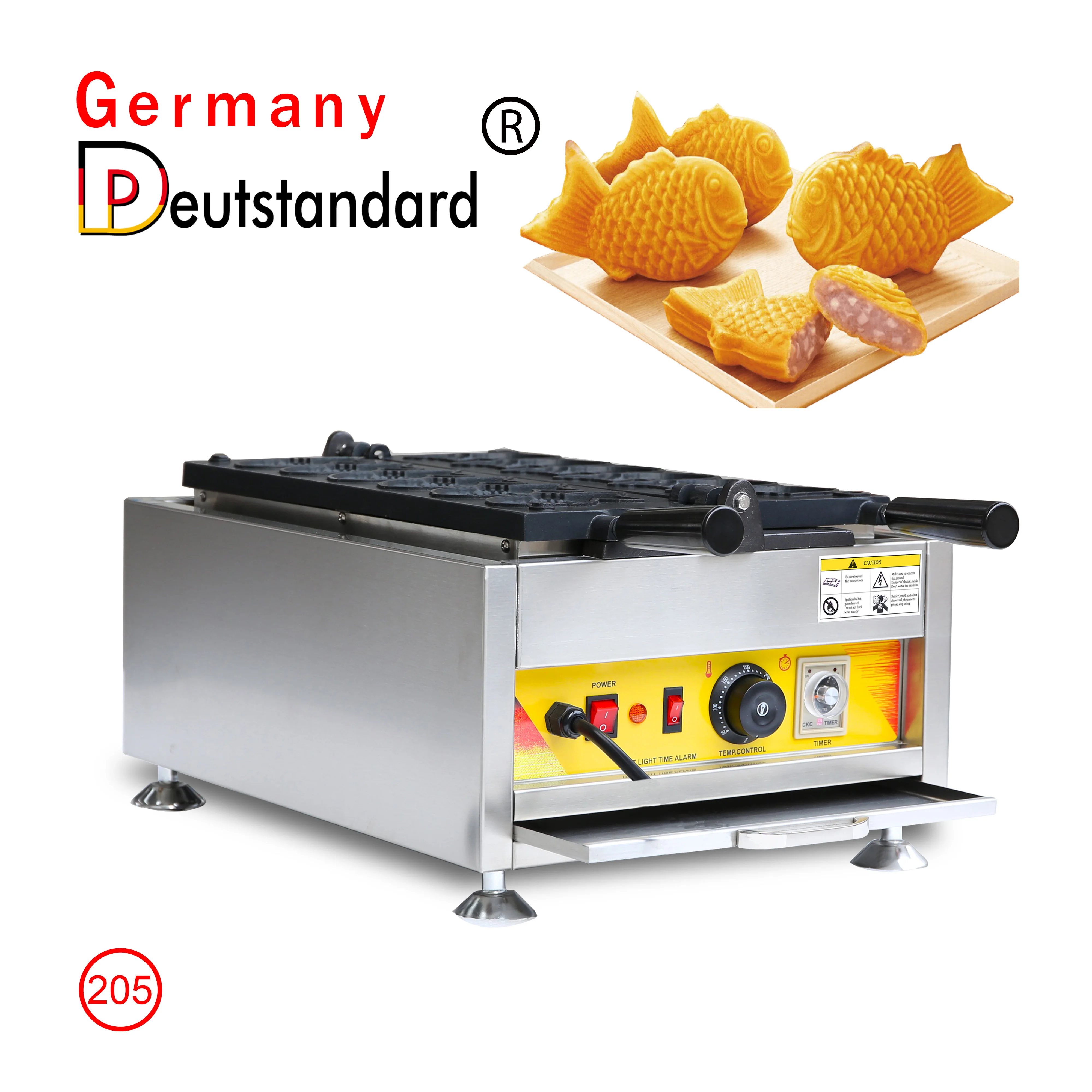 6PCS Commerial Taiyaki Machine Japanese Hot Taiyaki Machine Fish Waffle Maker Small Fishes Cake Machine Crispy Snacks