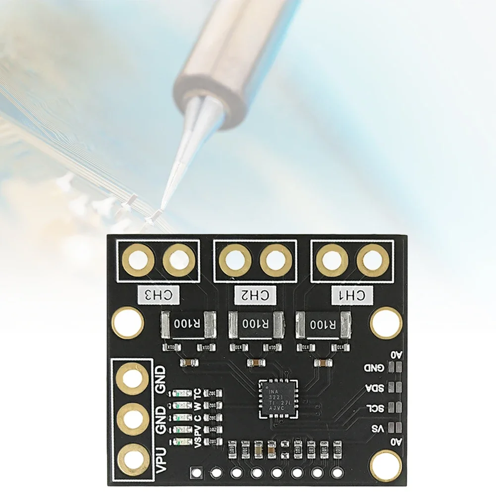 1-5PCS I2C SMBUS INA3221 Triple-Channel Shunt Current Power Supply Voltage Monitor Sensor Board Module Replace INA219 With Pins