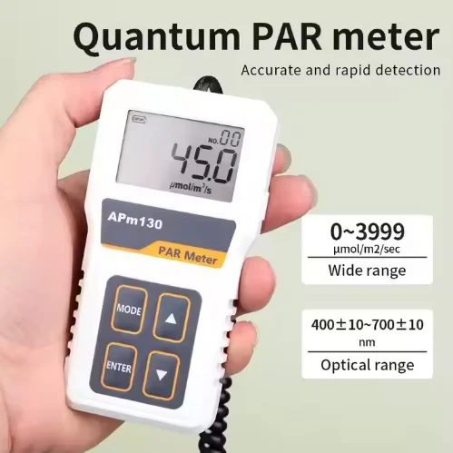 APM130 Digital Light Energy Meter Quantum PAR Meter High Precision Light Intensity Tester PPFD Measurement Plants 1 Year