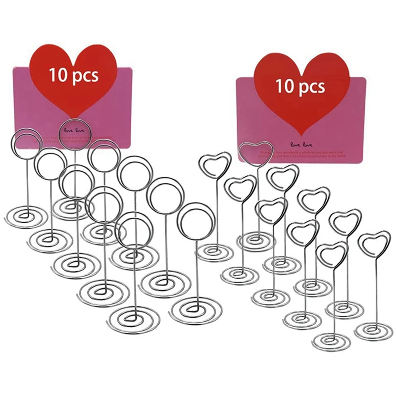 40Pcs Place Card Holders Metal Table Number Holders Name Card Holders Memo Clip For Wedding Party Office Desk