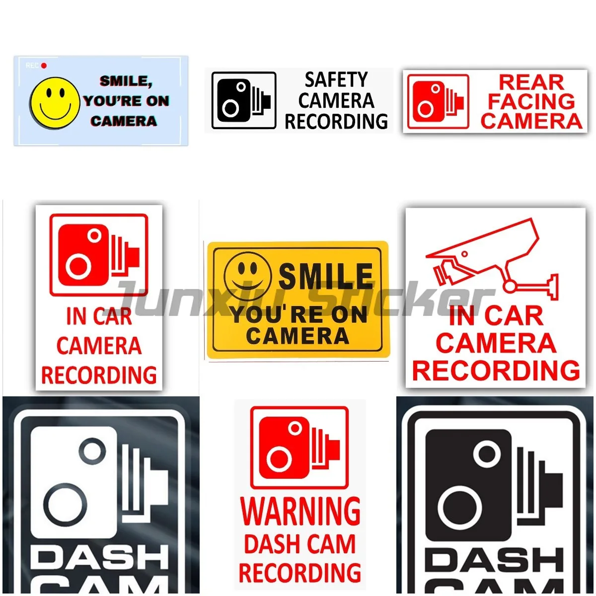 Car Camera Dash Cam Recording Decal, Recording In Progress Sticker Truck, Vehicles, Taxi, Window, Home, Bus Decal