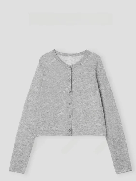 

ROMISTUDIO Camere Lightweight Knitted round Ne Open Cardigan Casual Sle Long Sve Soft Woolen Women's Knitted Sweater