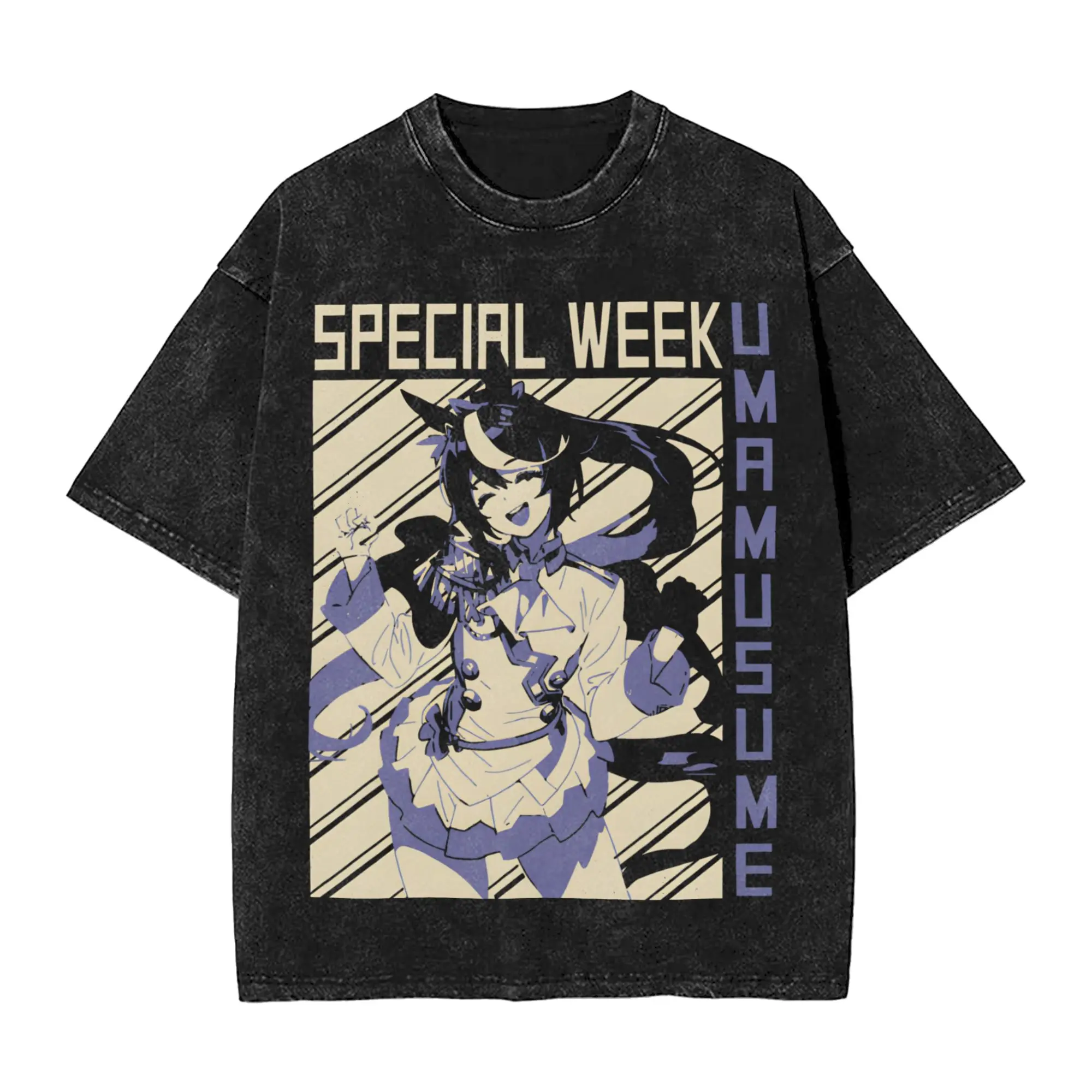 Washed T Shirt Umamusume Special Week Hip Hop Retro T-Shirts Street  Streetwear Short Sleeve Graphic Tee Shirt for Men Women
