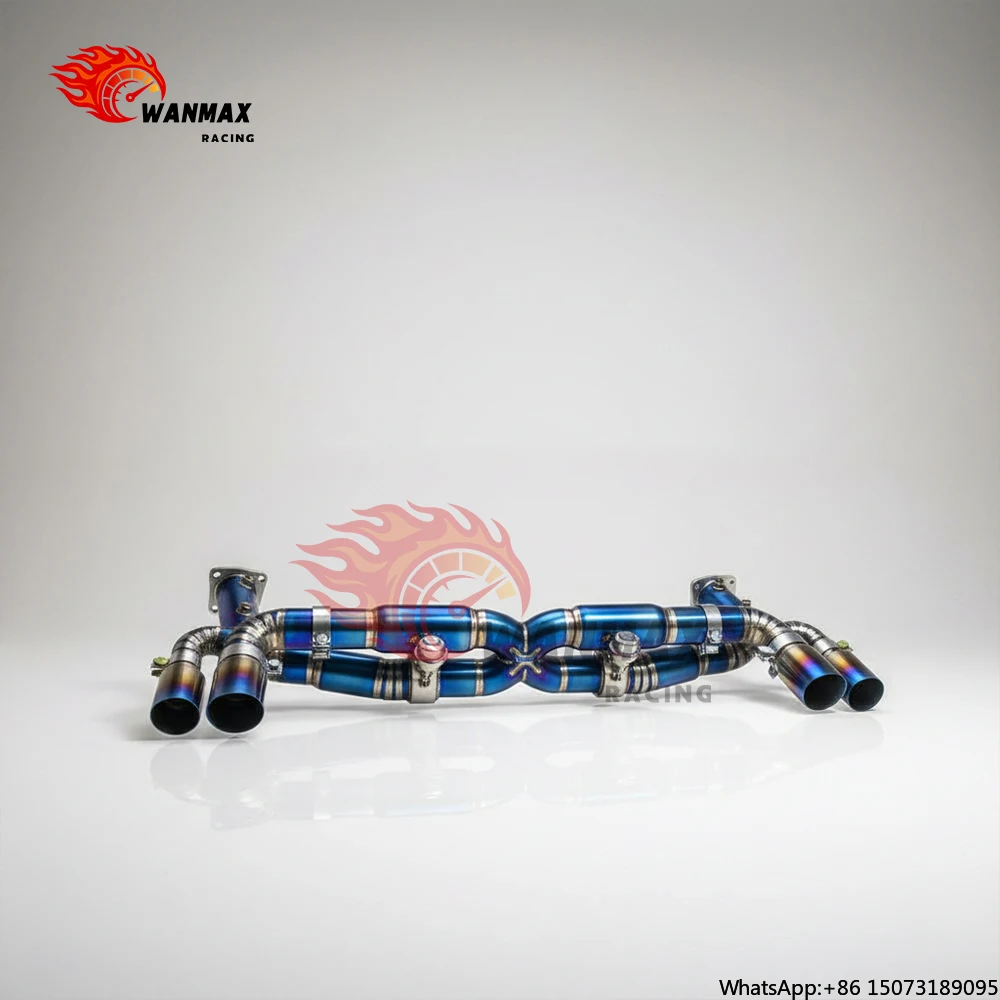 

Lightweight Titanium Catback Exhaust for 997.2 Carrera / Carrera S, Valvetronic Muffler with Blue Burnt Tips