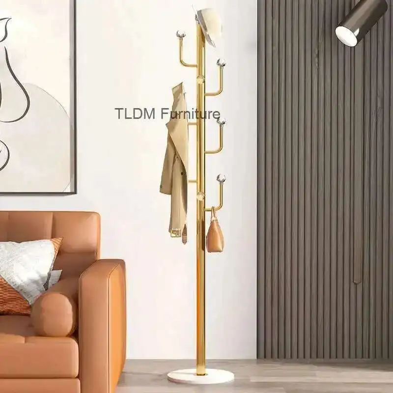 

Floor Home Clothes Rack Simple Entrance Door Coat Racks For Bedroom Light Luxury Living Room Corner Hanger Bag Storage Shelf GM