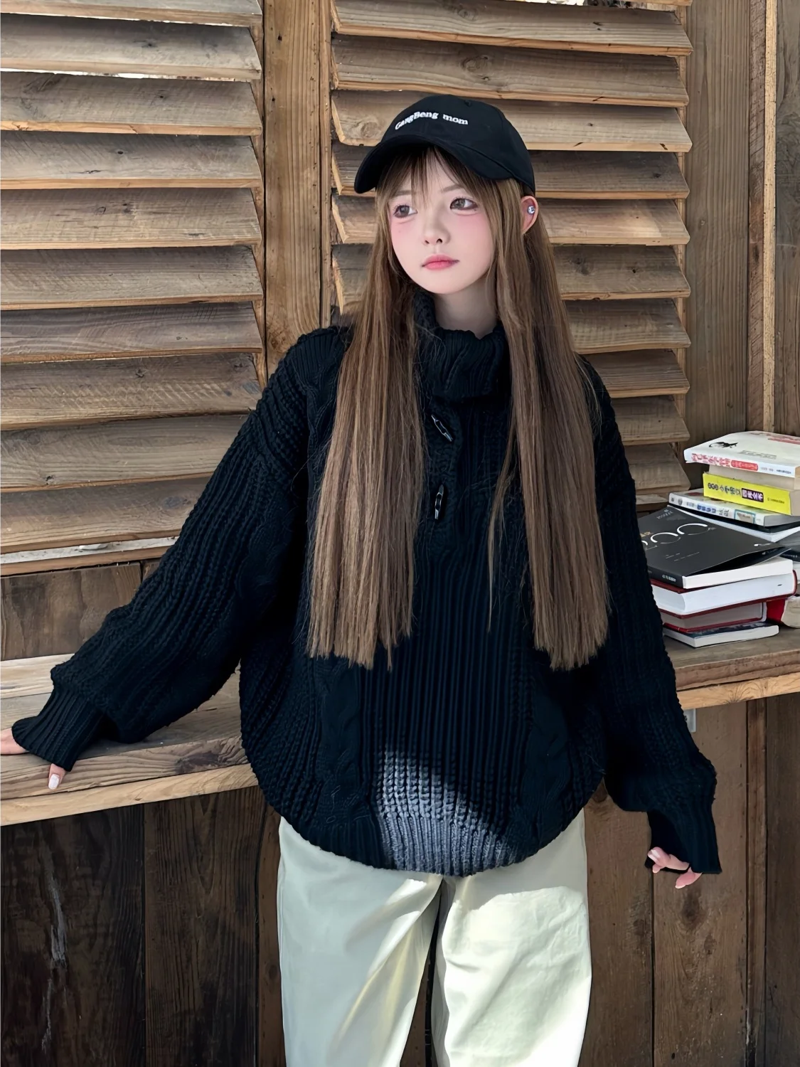

Sli Knitted Loose Sweater Men Women Autumn Winter Faion Brand Lazy Sle f High Collar Long Sve Thermal Polyester...