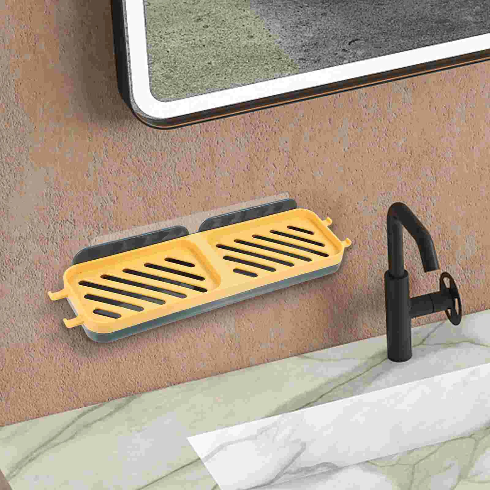 

Wall Mounted Soap Dish Floor Hygiene Rack Storage Wall-mounted Dishes Box Holder Cute Stand Pp Tray Practical Smooth Edges