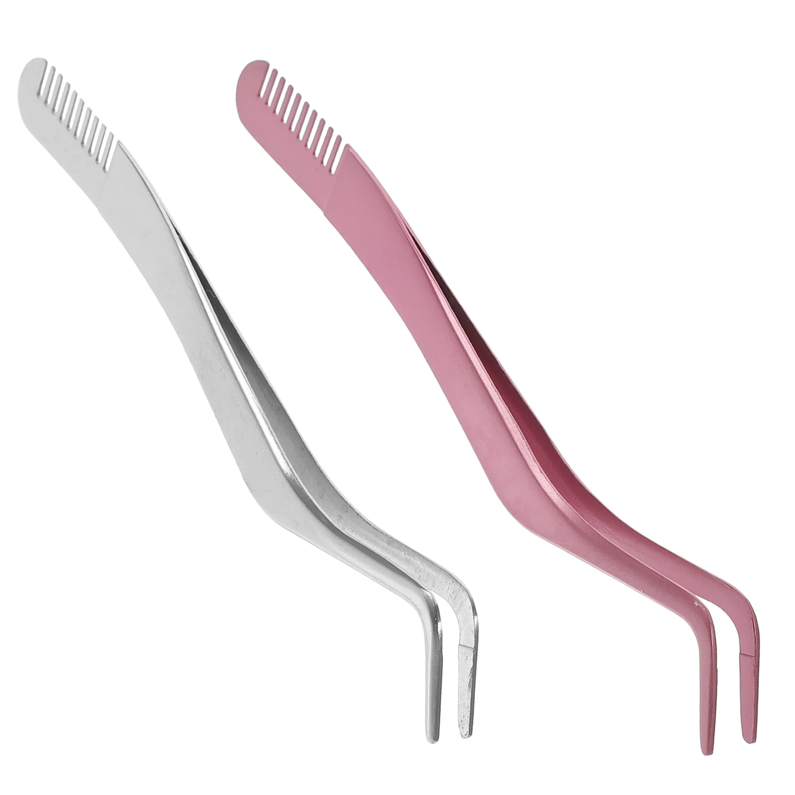 

2 Pcs Forceps Eyelash Aid Applicator Makeup Tool Stainless Steel Tweezer Female Supply Miss