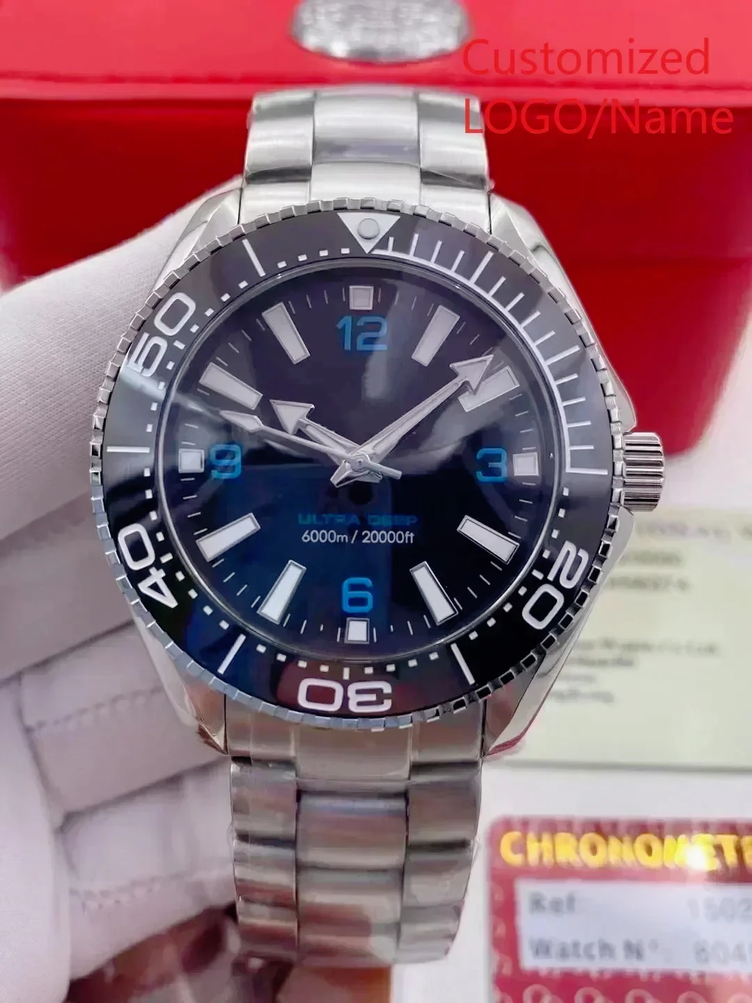 Male Mechanical Automatic Watches Consistent Engine Classic Blue Black Design Tough Stainless Shell Anti wear Glass Casual