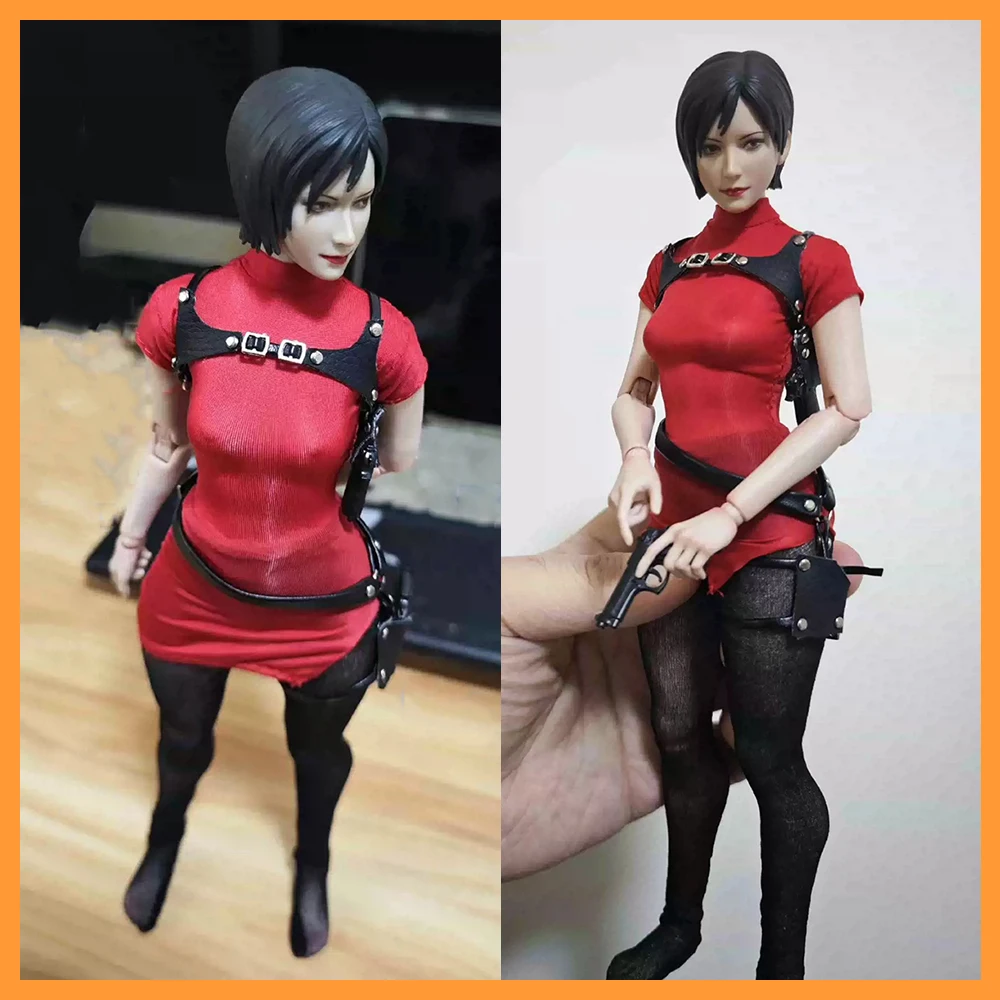 

Красное приталенное платье-леггинсы Cos Ada Wong в масштабе 1/6, Кожаная НАПЛЕЧНАЯ кобура с 2 пистолетами для экшн-фигурки 12 дюймов, модели игрушек