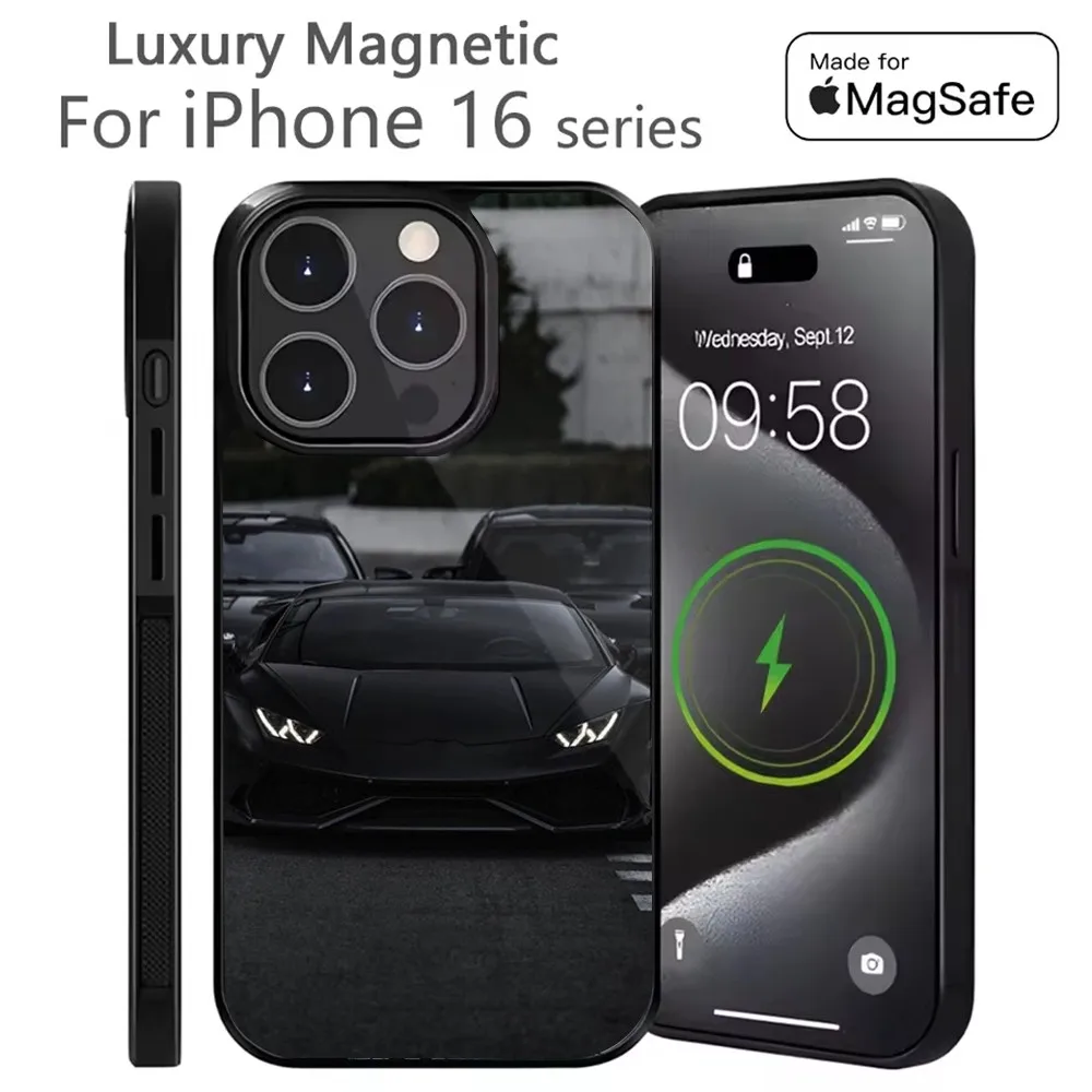 

cool Supercar Phone Case For iPhone 16,15,14,13,12,11,Plus,Pro,Max Mini Magsafe Magnetic Wireless Charging