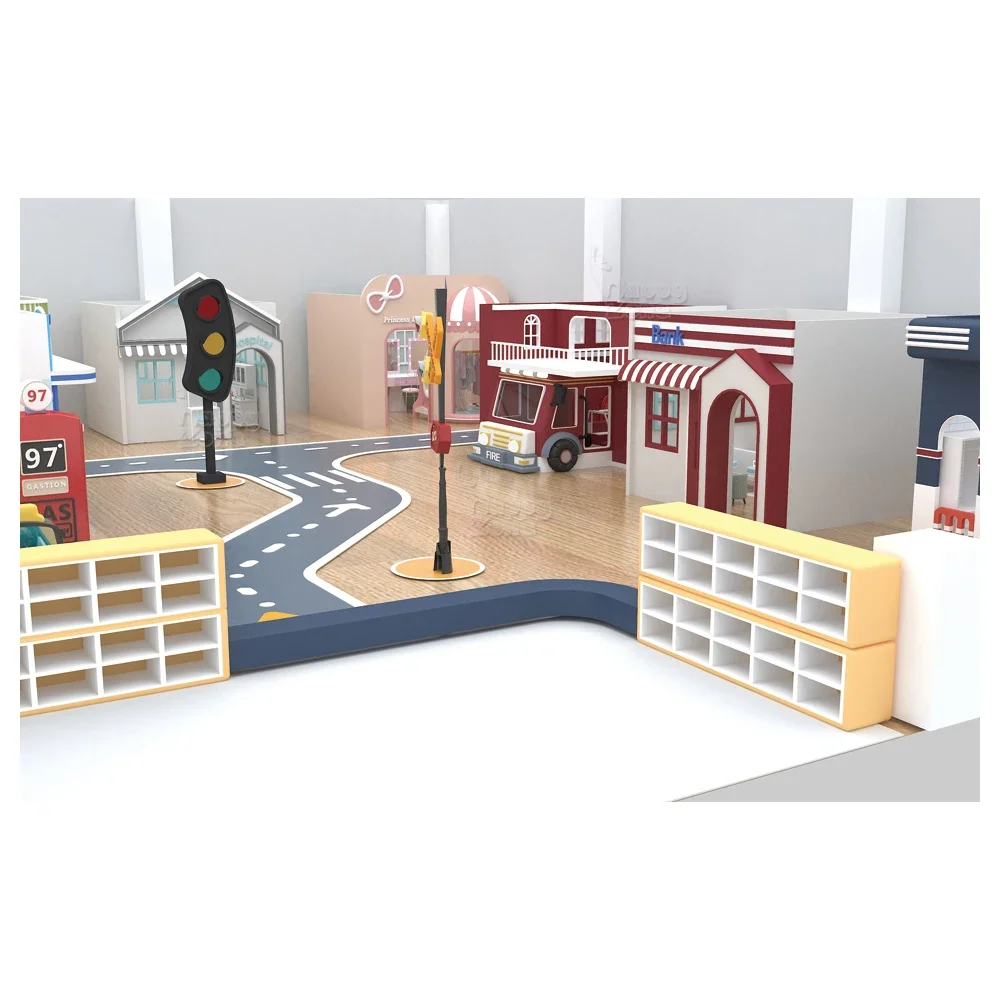 Commercial Role Playing Amusement Pretend City soft play อุปกรณ์ Pretend Play Furniture Set ซูเปอร์มาร์เก็ตสําหรับพื้นที่เล่นในร่ม