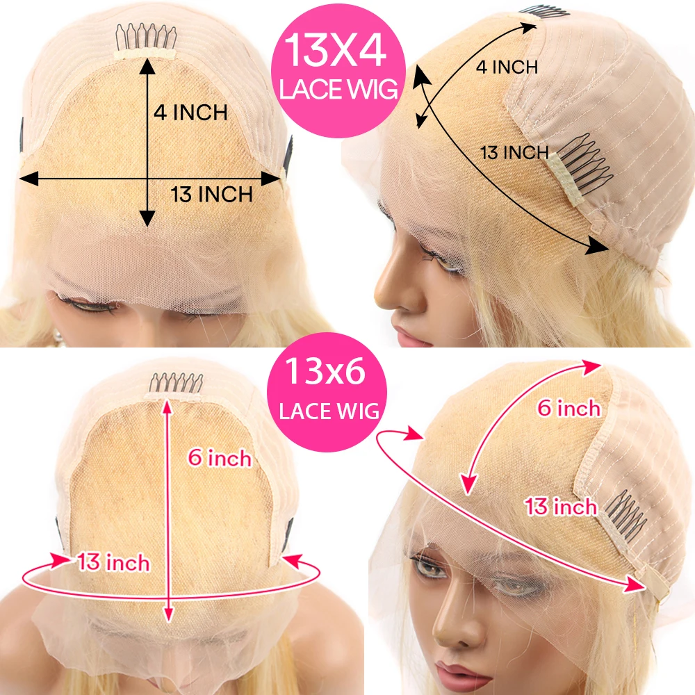 13x6 HD Trasparente Dell'onda Del Corpo 613 Bionda Frontale Del Merletto Parrucche Dei Capelli Umani 613 13x4 Parrucche Anteriori Del Merletto Per Le Donne Capelli Remy Brasiliani