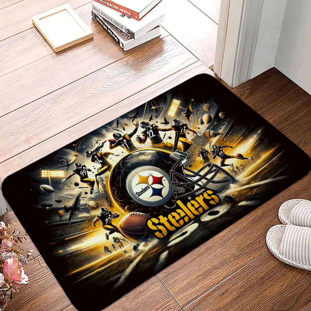 Floor Mat for Kitchen Carpet Pittsburgh S-Steelers Customized Cute Room Decor Things for the Home Accsessories Bath Mats Choice