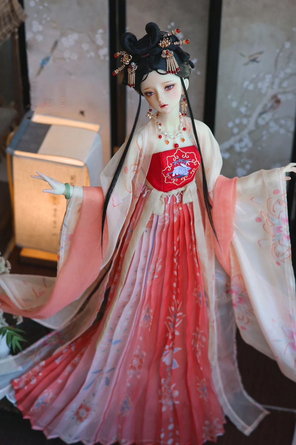 1/4 1/3 Scale BJD Ancient Costume Fairy Dress Chinese Hanfu Outfit Suit For BJD/SD MSD SD13 Big Girl Doll Accessories C1823