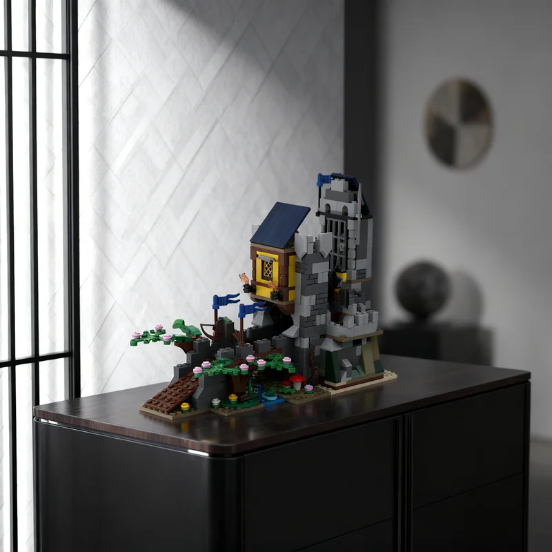 

521pcs MOC Black Falcon Tower Castle Falcons Model Building Blocks Creative DIY Gift Display Decor Assemble Premium Adult Kids