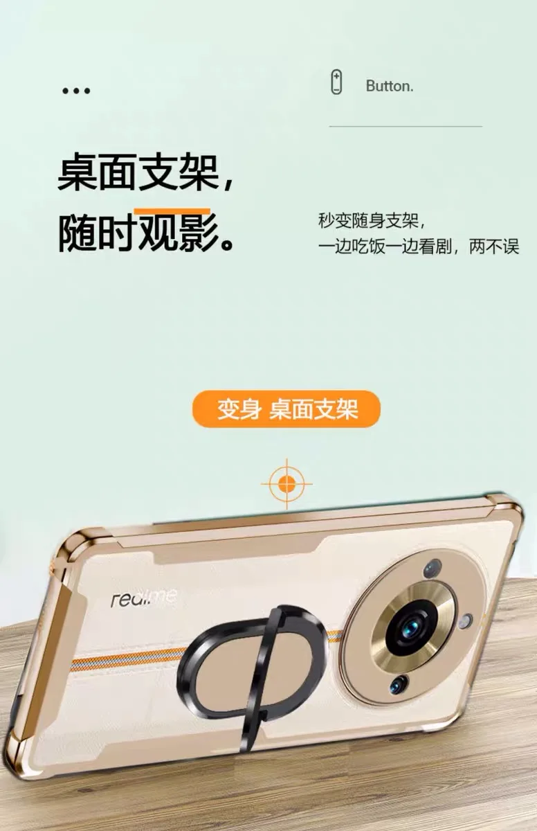 Stand For Realme 11 Pro Plus Case Shockproof Camera Full Portection Back Luxury PU Leather Cover For Realme 11 Pro Plus Holder