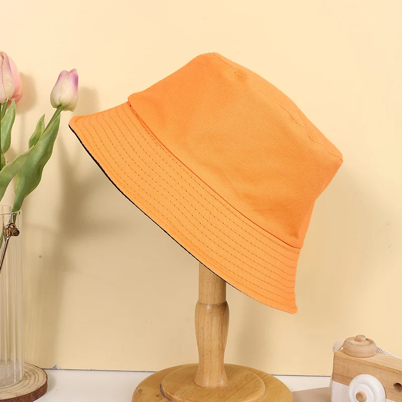 Spring and autumn candy color simple light plate solid color double-sided fisherman hat suitable for men and women daily leisure
