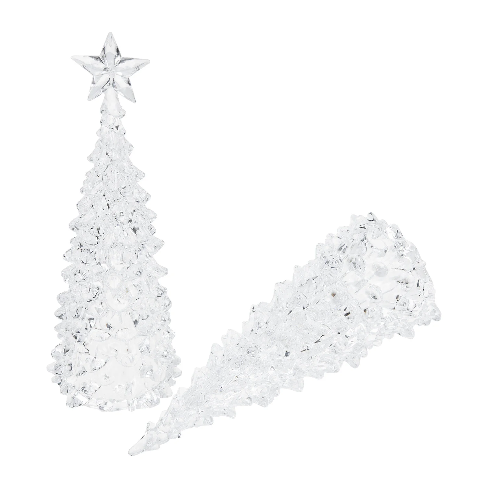 2 Pcs Crystal Christmas Tree Ornaments 2022 Liquidation Sale Offers Outlet Decoration Goods Figurine Xmas Desktop Mini