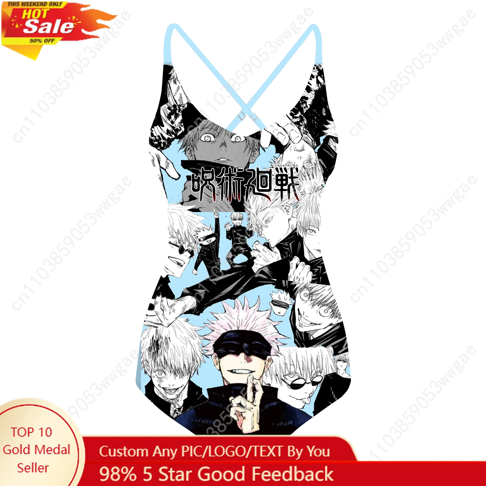 

Gojo Swimsuit Womens Sling Swimsuit Personalized Sexy Swimwear pool Beach Bikini Summer Holiday Cartoon Customized Bathing Suit