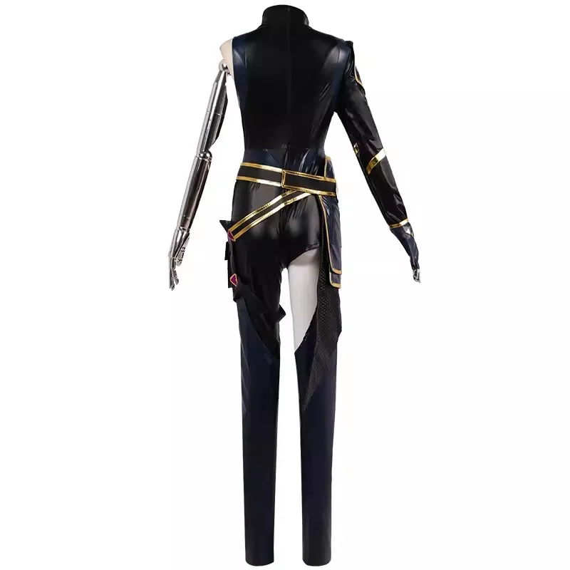 Game Valorant Reyna Cosplay Costume Wig Reyna Cosplay Black Female Combat Clothes Halloween Party Carniavl Roleplay Outfit Shoes