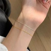 Bracelet chaîne serpent Ultra-fin en acier inoxydable pour femmes, couleur or, Simple, accessoires de bijoux à la mode, nouvelle collection 1