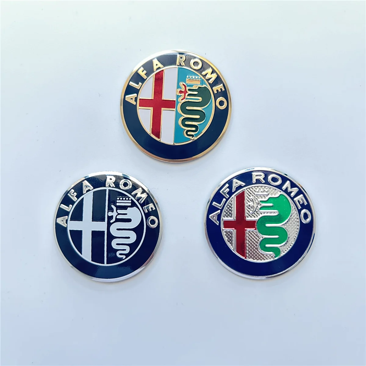 For ALFA ROMEO 147 156 166 159 Giulia Stelvio 4C 8C GT Steering Wheel Badge Emblem Stickers car Accessories 4cm