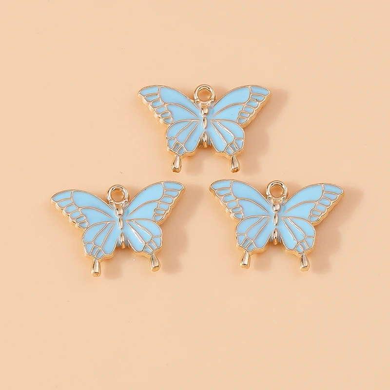 20 Stück 19 x 14 mm niedliche Emaille-Tier-Schmetterlings-Charms-Anhänger für Schmuckherstellung, Ohrringe, Halsketten, Armbänder, DIY-Bastelzubehör – Detail 4