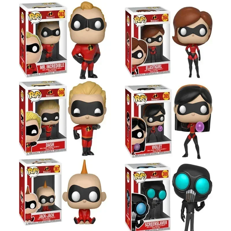 Фигурки игрушек FUNKO pop The Incredibles MR. Невероятные экраныslaver Dash Elastigirl Jack-Jack Фиолетовая коллекция моделей игрушек