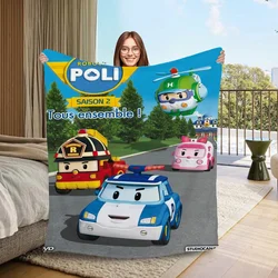 Fur Blanket Throw Blanket for Sofa Luxury Robocar Poli Home Interior Bed Blankets and Throws Cobija Microfiber Bedding Knee Nap