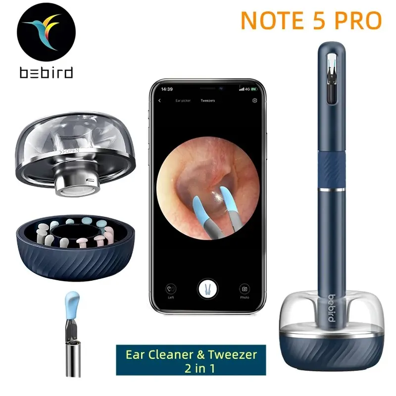 Bebird Note5 Pro Ear Cleaner Visual Ear Wax Removal Sticks HD Endoscope Tweezers 2 in 1 Earpick Mini Camera Otoscope Health Care