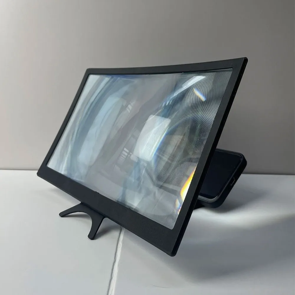12 Inch 3D Screen Magnifier Bracket Fresnel Lens Curved Phone HD Screen Magnifier Anti Blue Light Desk Holder Expander Projector