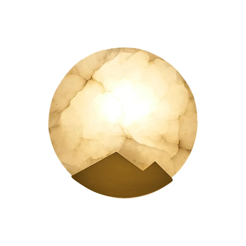Nordic designer all-copper entrance wall lamp Modern light luxury  Bed and breakfast Bedside living room Study marble wall lamp