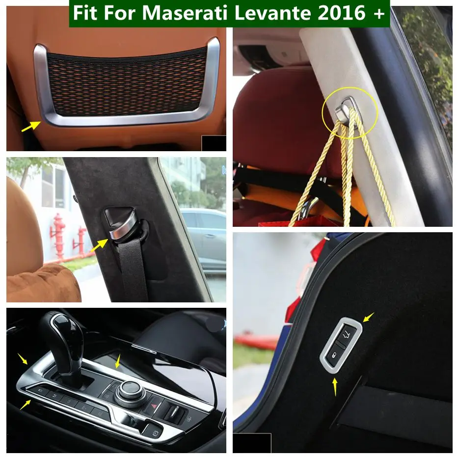 

Pillar B Safety Seat Belt / Hook / Back Seat Net / Trunk Switch Cover Trim For Maserati Levante 2016 - 2020 Matte Accessories