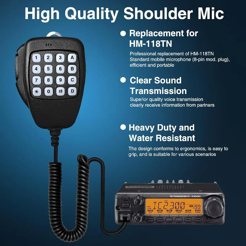 HM-118TN Handheld Mic with Mini Keyboard DTMF 8Pin Microphone for ICOM IC-706 IC-706MKII IC-208 IC-208H IC-2100 IC-2100H IC-2200