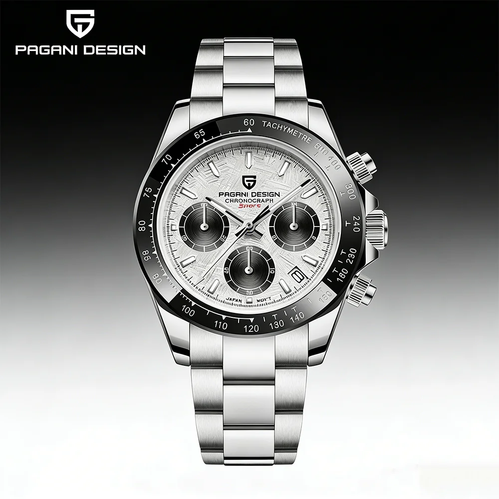 

Мужские кварцевые часы PAGANI DESIGN, водонепроницаемые, из нержавеющей стали, с хронографом и сапфировым стеклом, Relogio Masculino