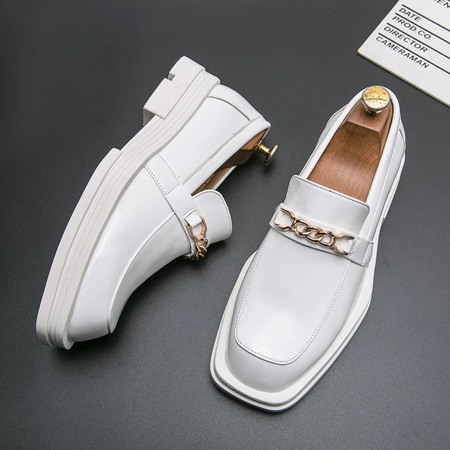 Mens designer white loafers store