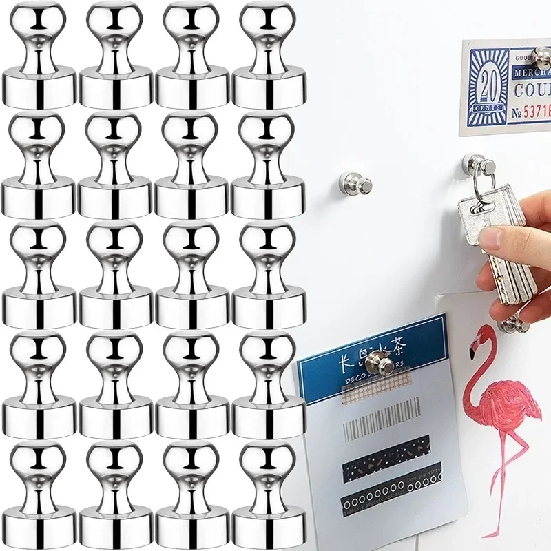 Small Metal Strong Magnetic Pushpins Whiteboard Fridge Magnet Sucker Thumbtack Durable Power Neodymium Push Pins Office School