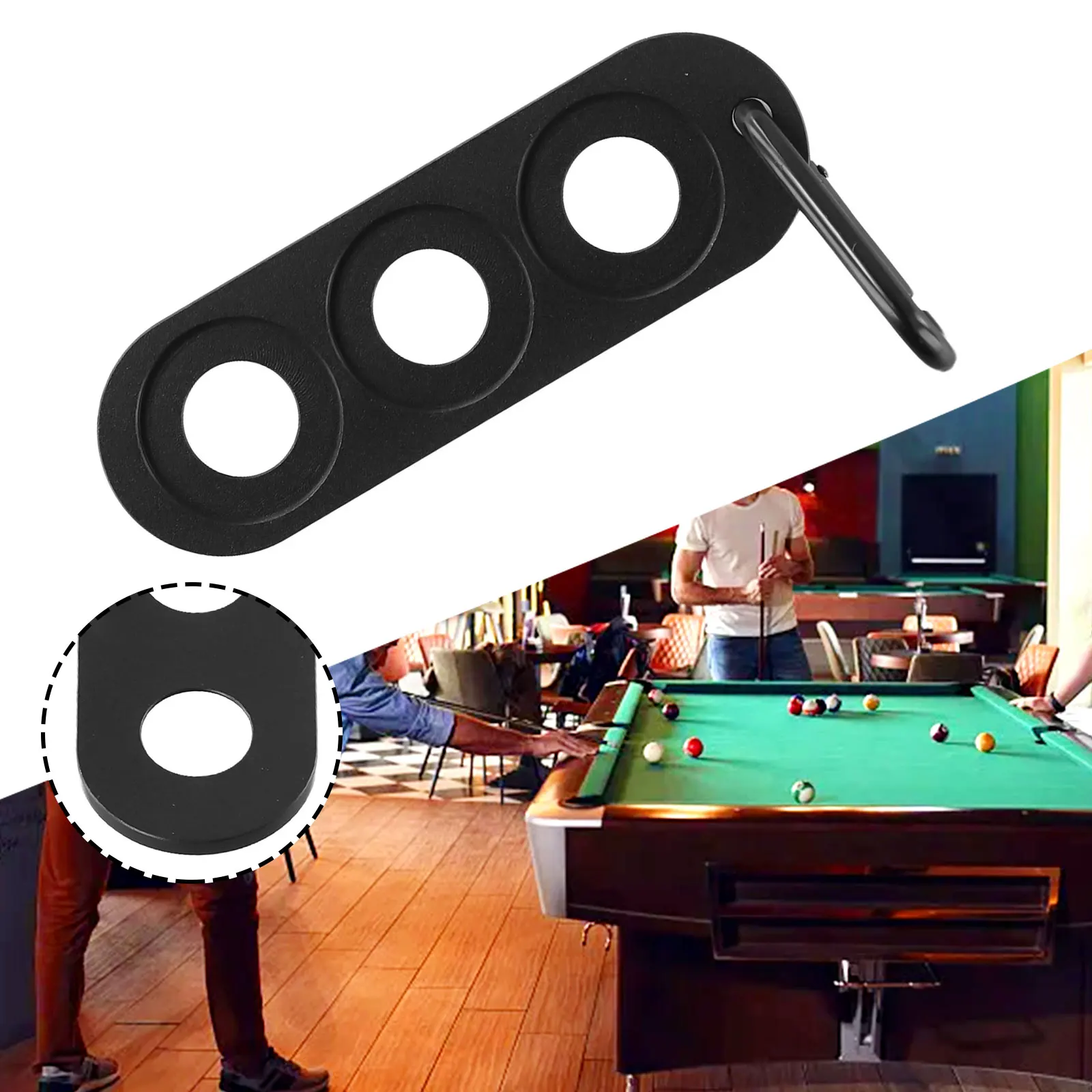 

1 X Billiard Billiard Cue Joint With Buckle 9.2*3cm Holder Snooker Pool Joint Holder Rubber Black Store Billiard