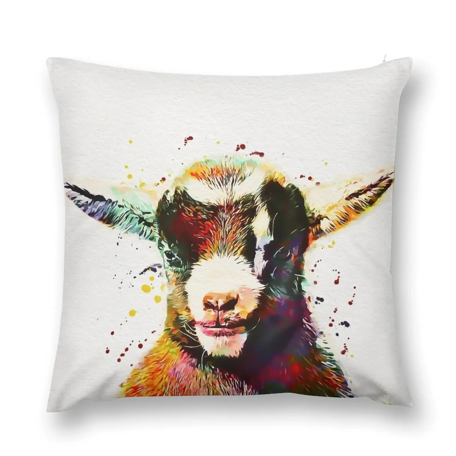 

Goat Watercolor Painting Throw Pillow Pillowcases sleeping pillows christmas cushions covers Couch Pillows pillow
