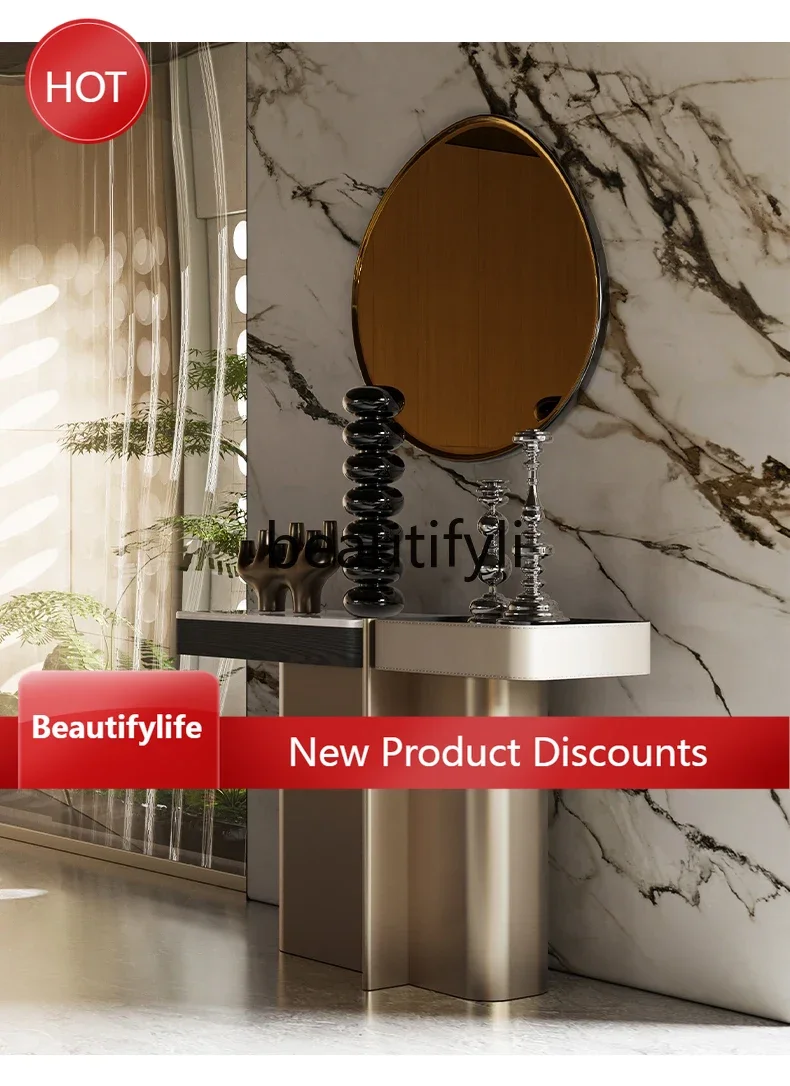 

A44 Восточный минималистичный стол для прихожей/натуральный мрамор/итальянский стиль, настенный роскошный каменный консольный столик для прихожей