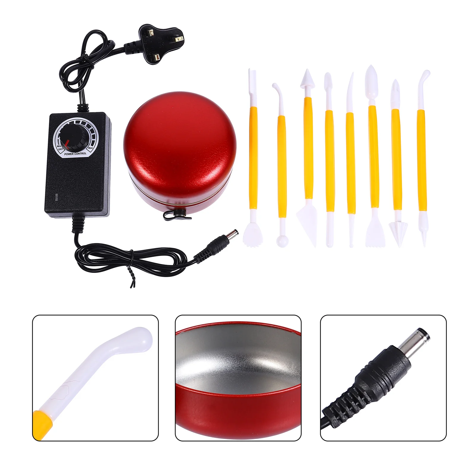 

1Set Mini Pottery Wheel Electric Machine Uk Plug Rotate Clockwise Counter Sculpture Tools Kids Hand Eye Coordination