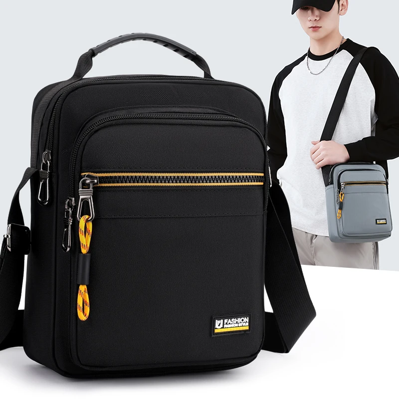 

Durable Oxford Men Crossbody Bag Large Capacity Multi-Compartment Waterproof Shoulder Messenger Bag For Business Commute Travel