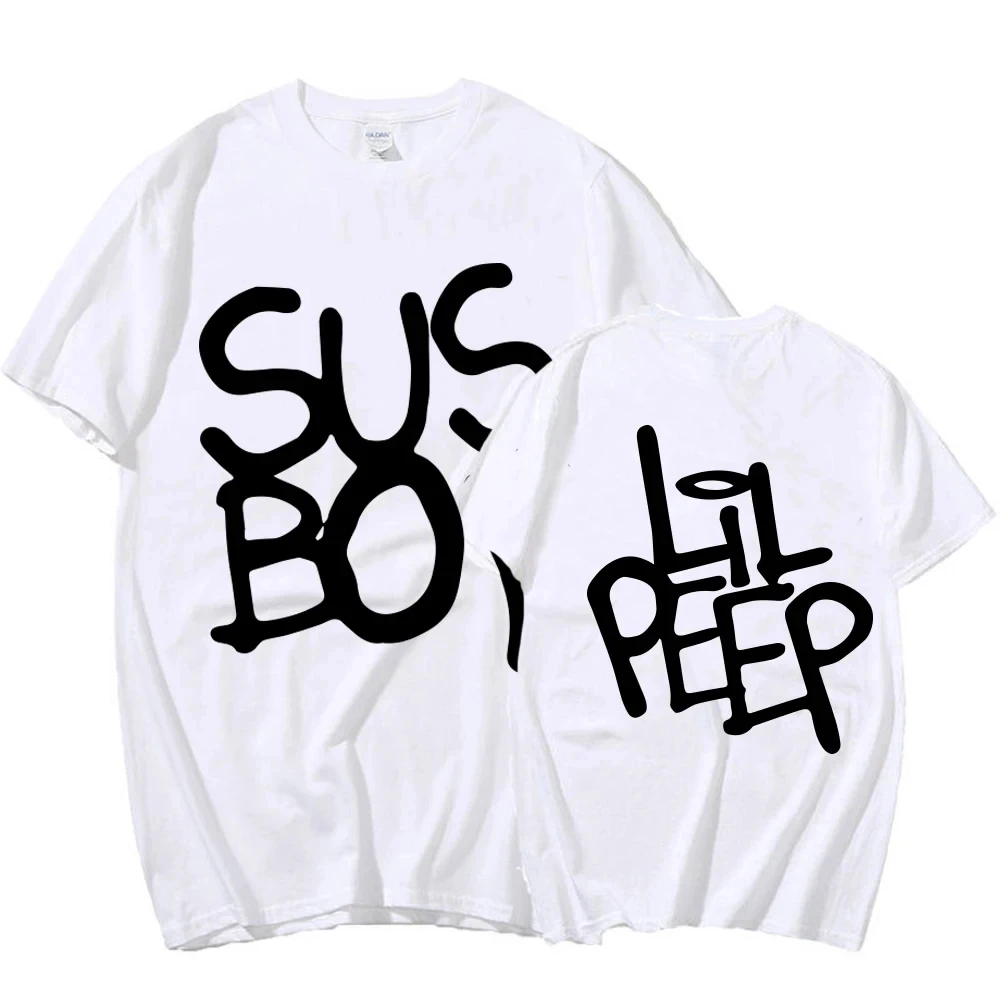 Lil Peep Sus Boy Pink Graphic T Shirt Men Women Cool Hip Hop Rapper T-Shirt Cotton Gothic Streetwear Short Sleeve Tee Clothes