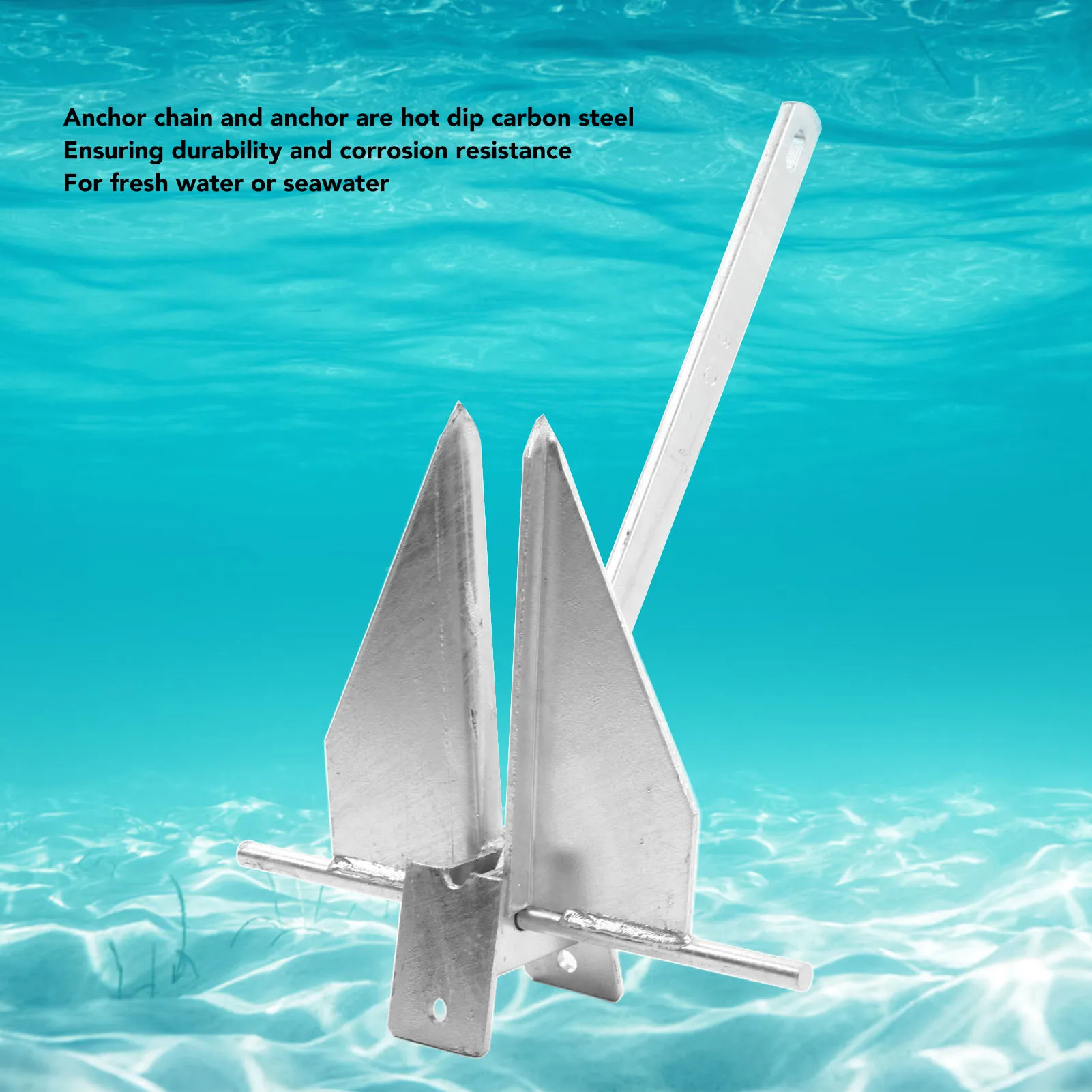 13lb Ship  Kit Carbon Steel Heavy Duty   Boat  with Nylon Rope Chain for Fresh Water Sea Ship