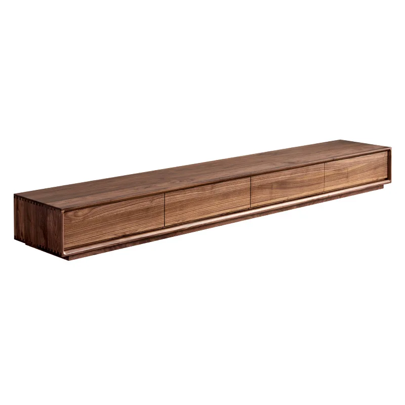 

Simple black walnut light luxury living room floor cabinet TV cabinet