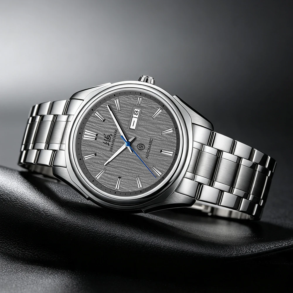 Shanghai 41mm Day-Date Men's Watches Business Automatic Mechanical Wristwatch MIYOTA 8205 Movement 316L Stainless Steel Sapphire Luxury Clock 50M Water-resistant Timepiece Local Warehouse SH009