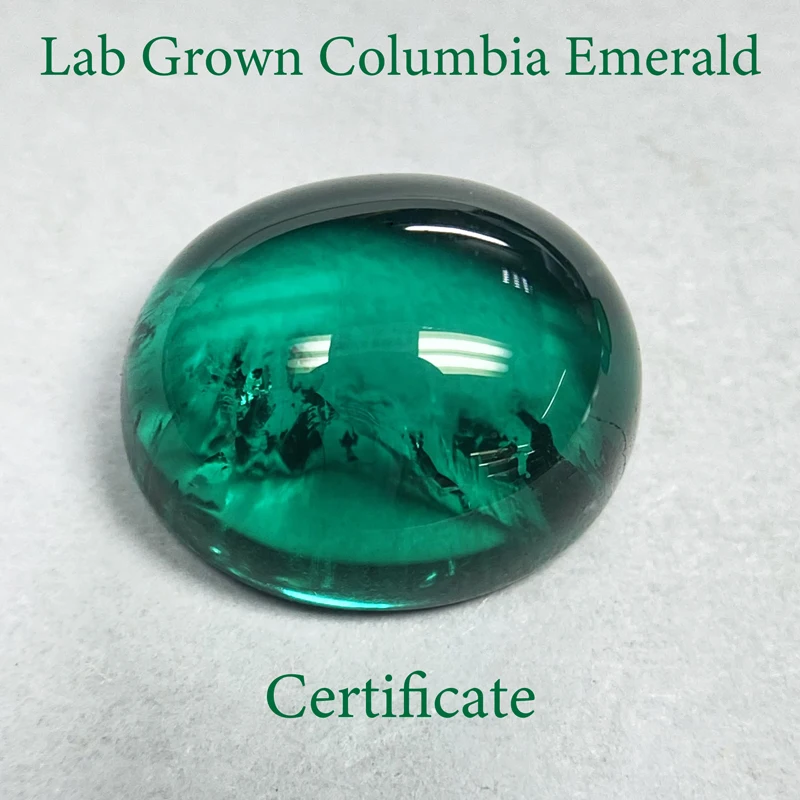 

Lab Grown Colombia Emerald Oval Cut Smooth Surface Gemstone Mellow and Full Diy Charms Jewelry Making Selectable AGL Certificate