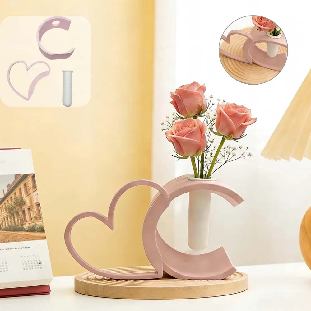 

Pink Creative Modern Flower Vase Test Tube Design Bonsai Bouquet Pot Home Desktop Decorative Crafts Ornaments Ваза Для Цветов